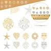 40Pcs 10 Styles Rack Plating Brass Hollow Out Connector Charms KKC-FS0001-03-5