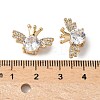Brass Micro Pave Clear Cubic Zirconia Beads KK-G531-05G-3