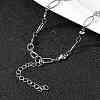 304 Stainless Steel Heart Link Chain Necklaces for Women NJEW-A046-02B-P-2
