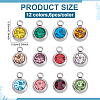 72Pcs 12 Colors 201 Stainless Steel Rhinestone Charms STAS-ME0002-32-2