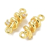 Rack Plating Brass Clear Cubic Zirconia Vortex Connector Charms KK-L224-069G-2