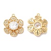 Brass Micro Pave Cubic Zirconia and Glass Charms KK-B074-24G-1