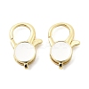 Flat Round Brass Enamel Lobster Claw Clasps KK-Z147-02G-01B-1