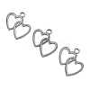 Antique Silver Plated Tibetan Style Zinc Alloy Heart to Heart Pendants X-A0943Y-3