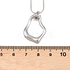 304 Stainless Steel Hollow Irregular Teardrop Pendant Round Snake Chain Necklaces for Women NJEW-G188-01P-5