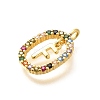 Brass Micro Pave Cubic Zirconia Pendants ZIRC-P123-01G-F02-2