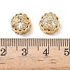 Brass Micro Pave Clear Cubic Zirconia Beads KK-H526-07G-3