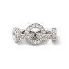 Rack Plating Brass Micro Pave Clear Cubic Zirconia Fold Over Clasps KK-A222-04A-P-1