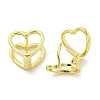 Heart Brass Hoop Earrings EJEW-L211-011K-G-2