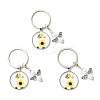 3Pcs Glass Pearl & Resin & Alloy Glass Keychains KEYC-YW00227-03-1