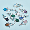 10Pcs 10 Style Natural & Synthetic Gemstone Pendants G-BC0001-14-4