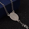 Non-Tarnish Crucifix Cross Stainless Steel Rosary Bead Necklaces X-NJEW-O096-27-3
