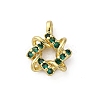 Brass Micro Pave Cubic Zirconia Charms KK-Q070-01F-G-1