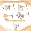 Beebeecraft 8Pcs 4 Style Brass Cubic Zirconia Stud Earring Findings KK-BBC0001-80-2