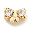 Rack Plating Brass Micro Pave Cubic Zirconia Bead KK-K386-19G-1