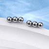 Tarnish Resistant 201 Stainless Steel Beaded Horizontal Bar Stud Earrings with 316 Stainless Steel Pin for Women LS-X-STAS-K238-01P-2