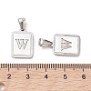304 Stainless Steel Pave Shell Pendants STAS-G327-01P-W-3