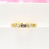 Brass Micro Pave Cubic Zirconia Cuff Rings for Women RJEW-H247-22G-3