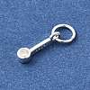 925 Streling Silver Pave Clear Cubic Zirconia Flat Round Charms STER-I022-03S-3
