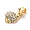 Brass Micro Pave Cubic Zirconia Charms KK-C137-06A-G-2