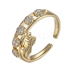 Adjustable Brass Micro Pave Clear Cubic Zirconia Cuff Rings ZIRC-Z002-15G-3