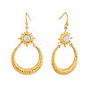 304 Stainless Steel Opalite Dangle Earrings for Women QI1962-5