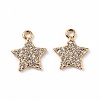 Brass Micro Pave Clear Cubic Zirconia Charms KK-E068-VF270-2