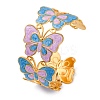 304 Stainless Steel Enamel Cuff Bangles for Women BJEW-P347-01G-B-4
