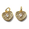 Brass Micro Pave Clear Cubic Zirconia Charms KK-G472-01G-1
