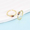 Brass Micro Pave Cubic Zirconia Cuff Rings for Women KK-T071-76G-1