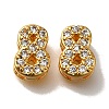 Rack Plating Number Brass Micro Pave Clear Cubic Zirconia Silde Charms KK-A231-13I-1