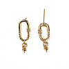 Brass Pave Clear Cubic Zirconia Stud Earring Findings KK-N233-370-1