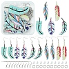 DIY Glitter Acrylic Feather Dangle Earrings Making Kits DIY-FS0006-84-1