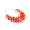 4Pcs Glass Seed Beaded Pendants PALLOY-MZ01260-4