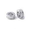 Brass Micro Pave Clear Cubic Zirconia Spacer Beads KK-F892-30P-1