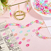 560Pcs 7 Colors Opaque Acrylic Linking Rings MACR-CA0001-41-6