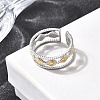 Adjustable 304 Stainless Steel Cuff Rings for Women RJEW-B150-01GP-07-1