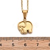 304 Stainless Steel Elephant Pendant Necklaces NJEW-S439-07G-4