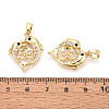 Brass Micro Pave Clear Cubic Zirconia European Dangle Charms Bails KK-N276-13G-3