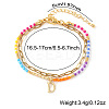 304 Stainless Steel Letter Charm Double-layered Bracelets VG5038-4-4