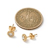 Ion Plating(IP) 304 Stainless Steel Flat Round Stud Earrings EJEW-C099-16A-5