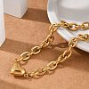 304 Stainless Steel Cable Chain Link Bracelets for Women LS-BJEW-M051-01G-2