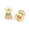 Brass Micro Pave Clear Cubic Zirconia Beads KK-P271-39B-06-2
