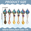 6Pcs 6 Styles Coppwer Wire Wrapped Natural Amethyst & Rose Quartz Wrapped Alloy Spoon Big Pendants PALLOY-GA00012-2