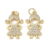 Brass Micro Pave Clear Cubic Zirconia Pendants CU-CBA9AFC-01G-03-1