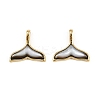 Natural Black Lip Shell Whale Tail Charms KK-A269-58G-1