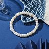 Rondelle Natural Freshwater Shell Beaded Stretch Bracelets for Women BJEW-JB10911-2