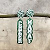 Mother's Day Printed Acrylic Dangle Stud Earrings WG5B122-04-1