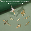 8Pcs 8 Styles 304 Stainless Steel Pendants STAS-PH0006-06-4