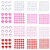 16Pcs 16 Styles Face Heart Acrylic Rhinestone Stickers AJEW-SP0001-94-1